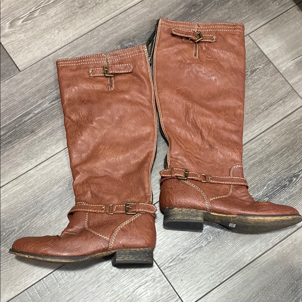 NWOT! Brown Leather Knee-High Boots